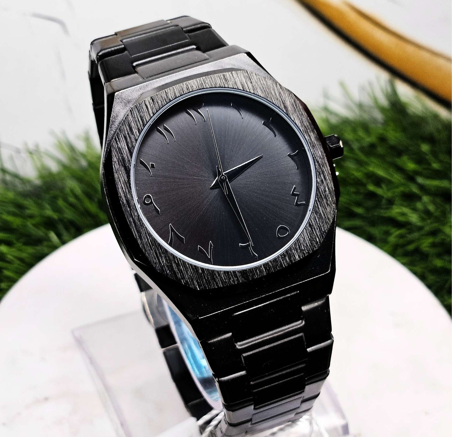 Premium Quality Black Arabic Aura Watch – Stainless Steel Edition