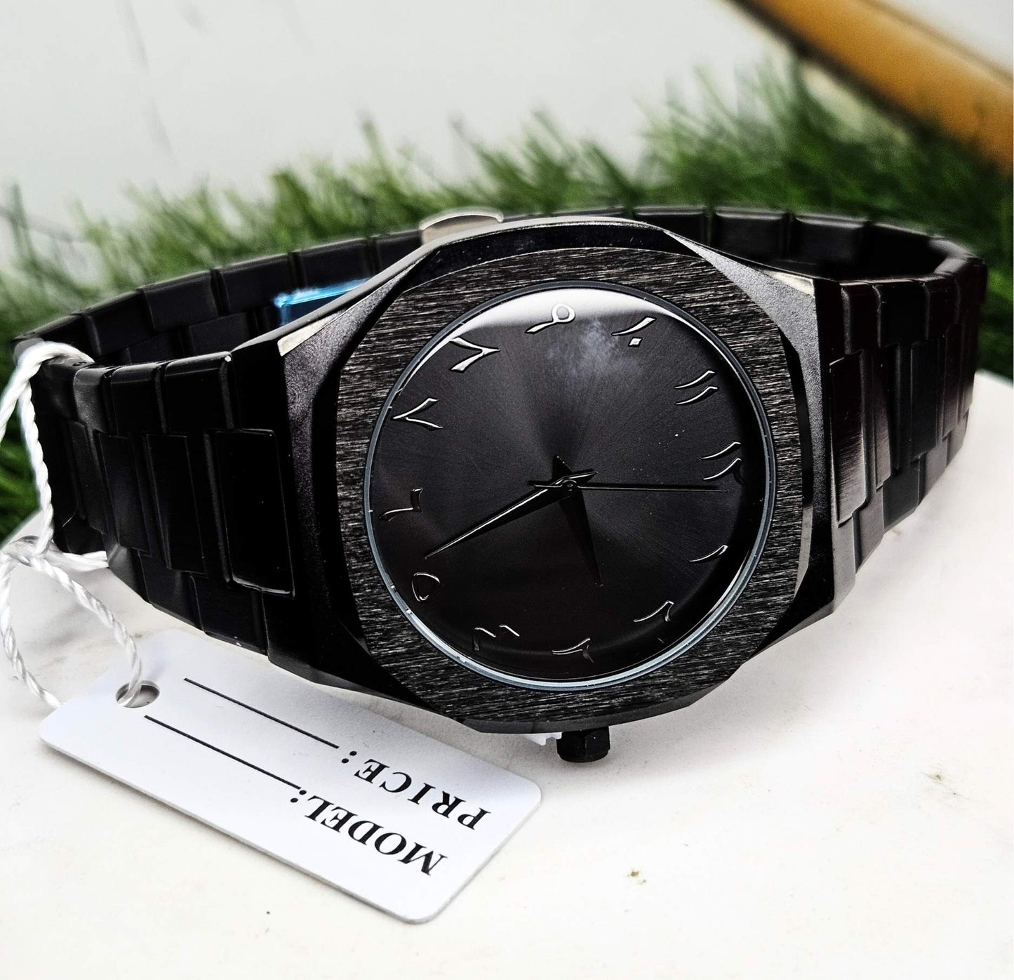 Premium Quality Black Arabic Aura Watch – Stainless Steel Edition