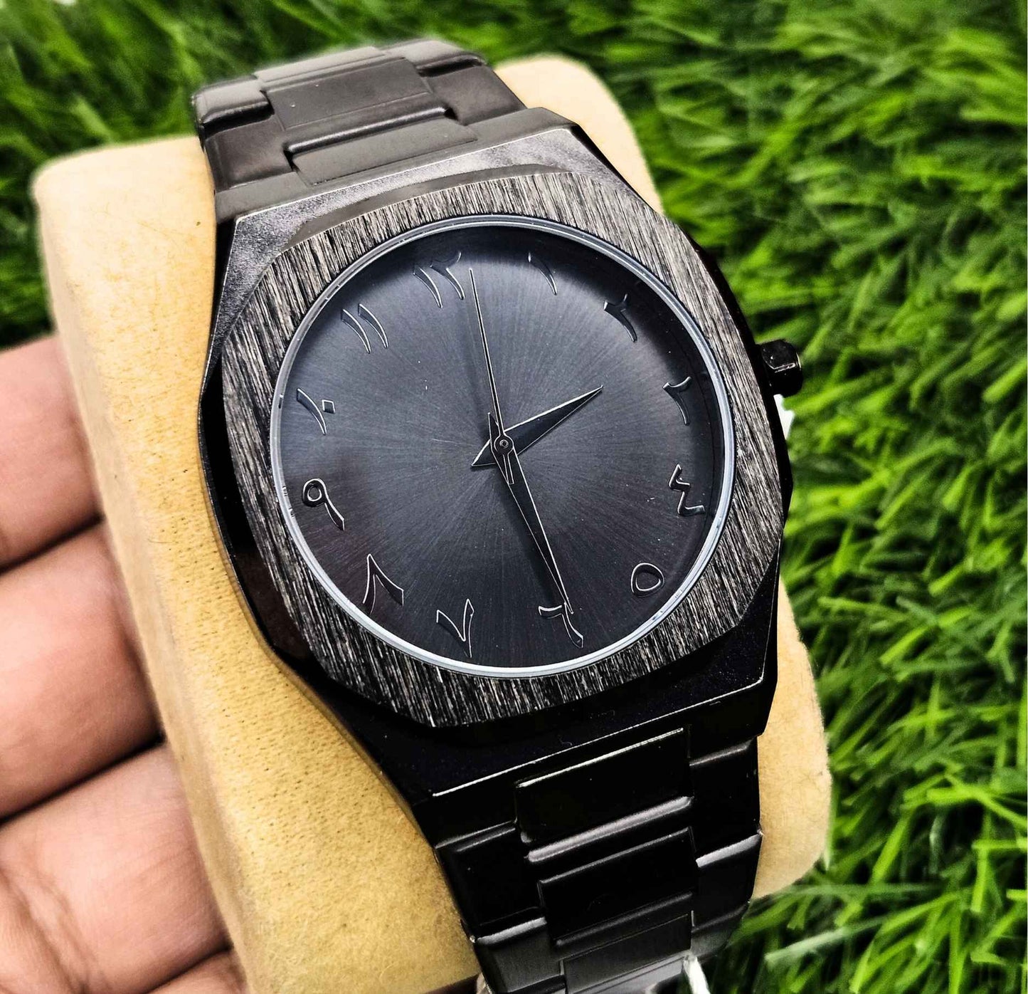 Premium Quality Black Arabic Aura Watch – Stainless Steel Edition