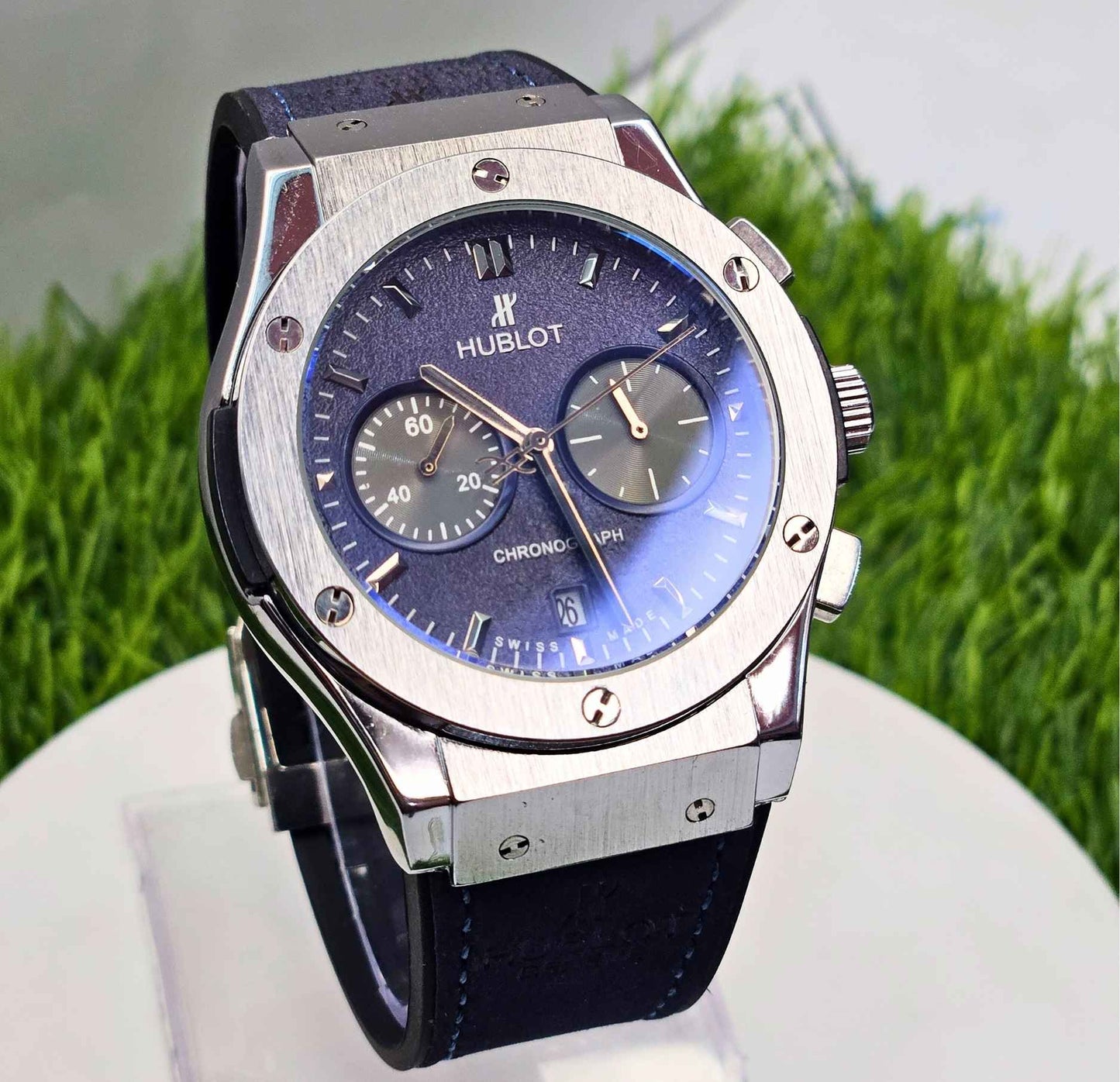 Hublot Geneve Swiss Quartz Chronograph Branded Luxury Watch