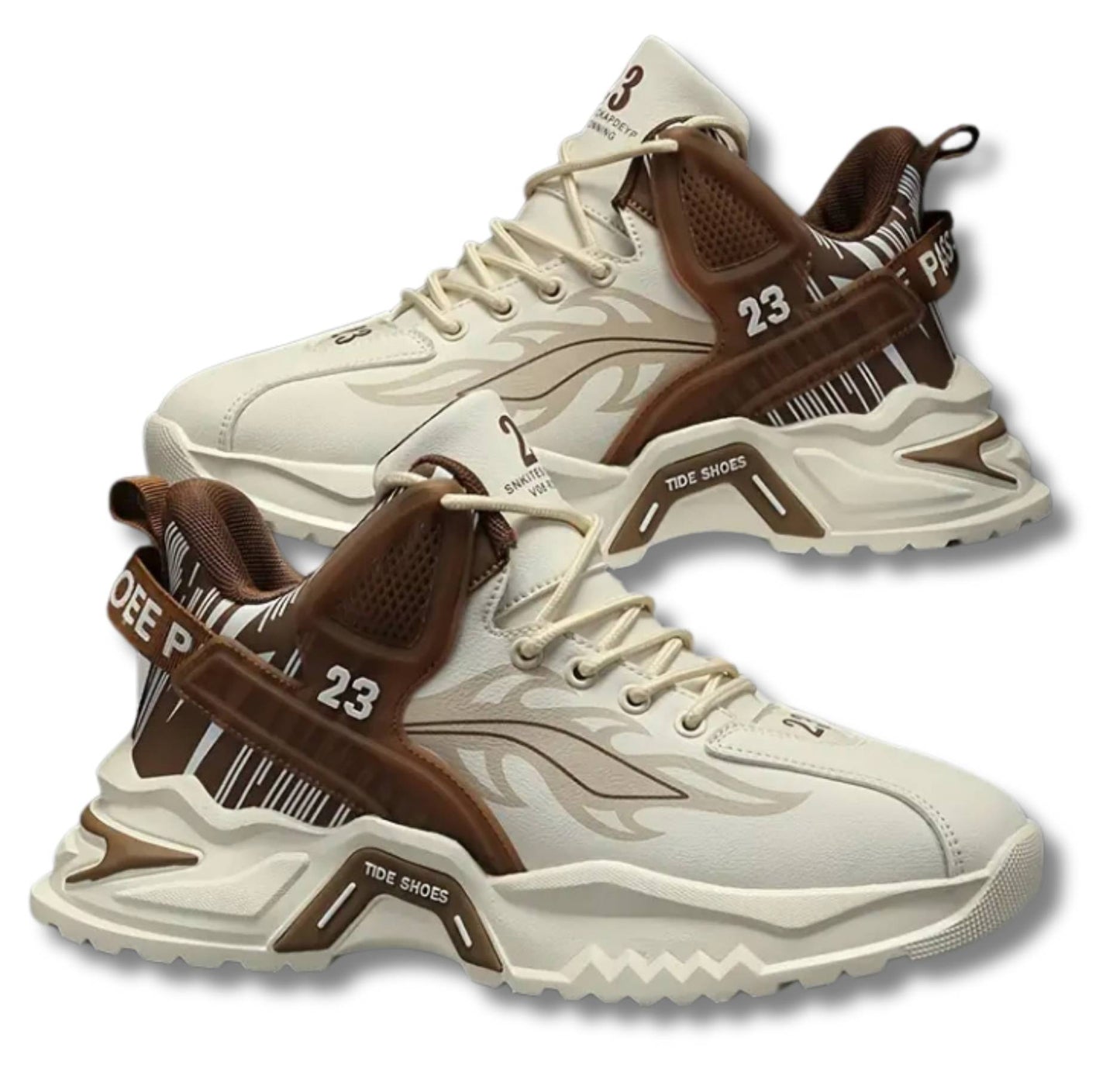 Men's Sneakers – Non-Slip, Faux Leather, Lace-Up, Perfect for Fall/Winter.