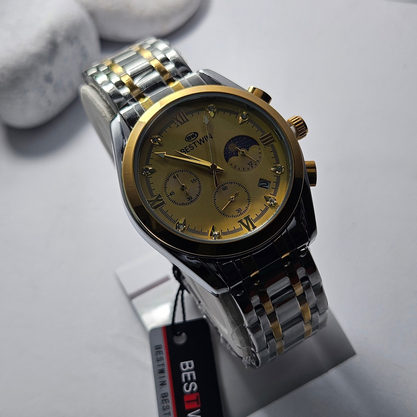 Bestwin Branded Gold Chronograph Watch