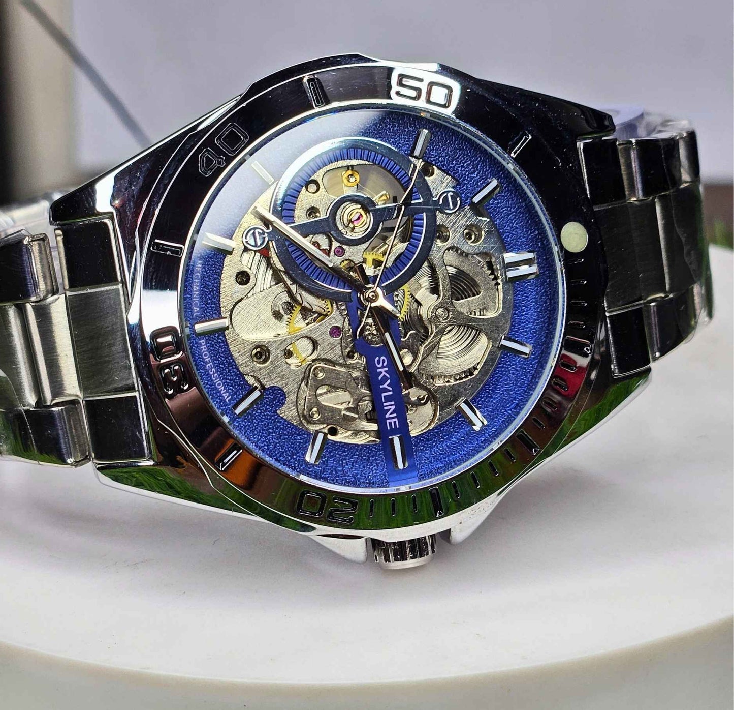 Skyline Automatic Branded Watch Stainless Steel Chain Luxury Edition