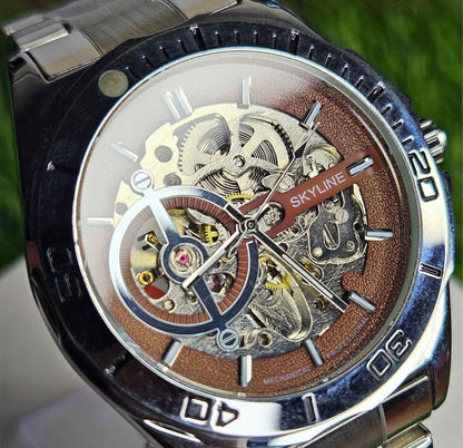 Skyline Automatic Branded Watch Stainless Steel Chain Luxury Edition