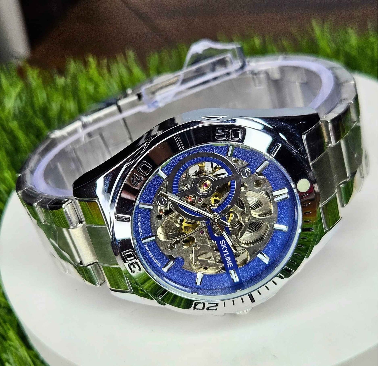 Skyline Automatic Branded Watch Stainless Steel Chain Luxury Edition