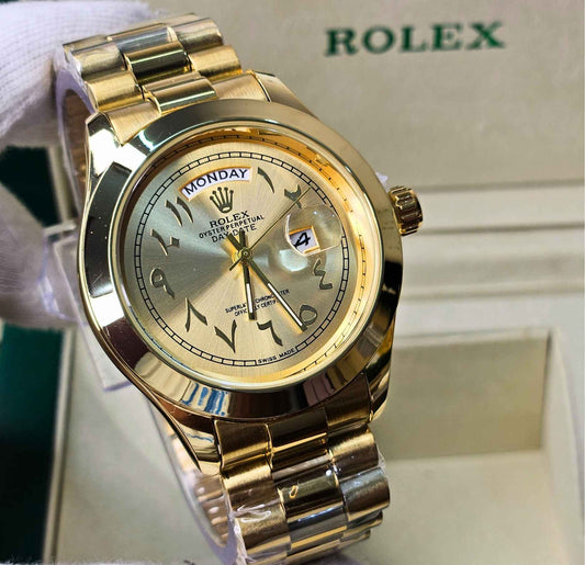 Premium Quality RLX Arabic Dial Date & Day Watch Limited Edition