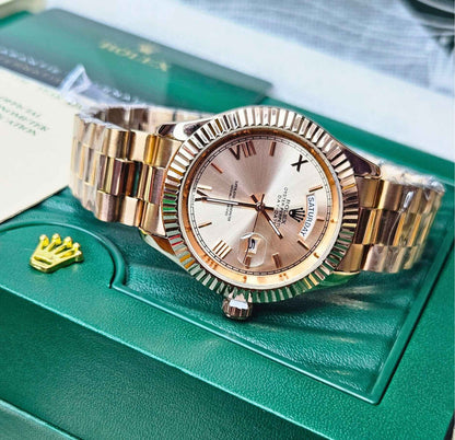 Luxury RLX Oyster Perpetual Rose Gold Date & Day Limited Edition