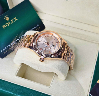 Luxury RLX Oyster Perpetual Rose Gold Date & Day Limited Edition