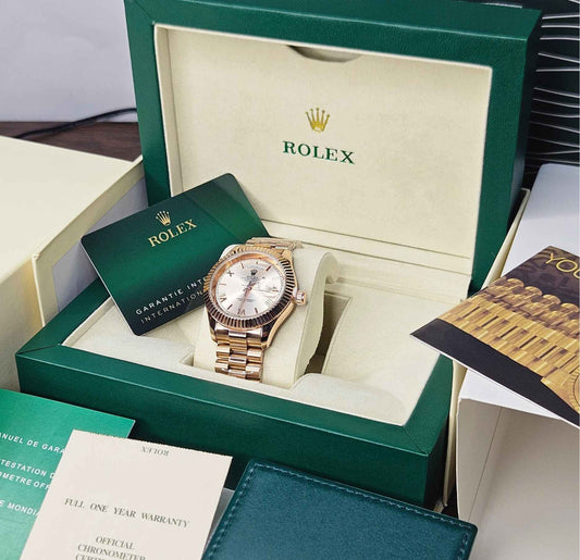 Luxury RLX Oyster Perpetual Rose Gold Date & Day Limited Edition