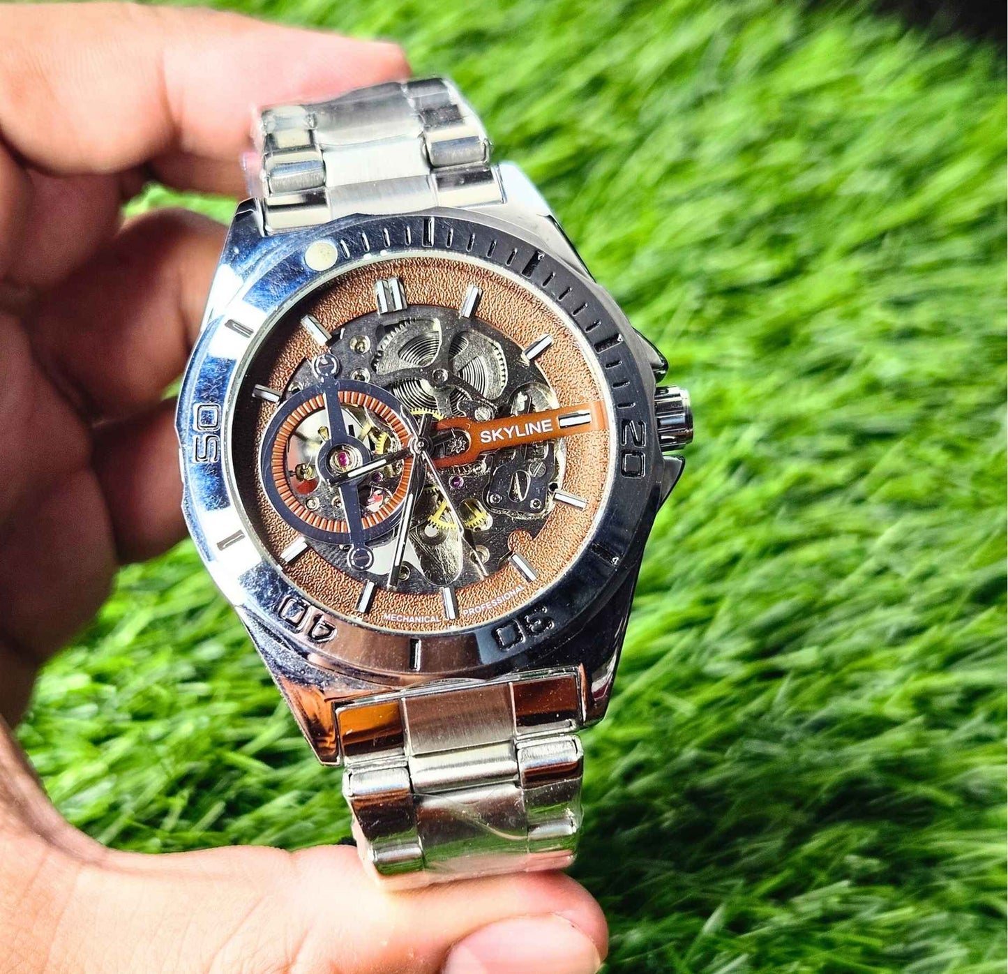 Skyline Automatic Branded Watch Stainless Steel Chain Luxury Edition