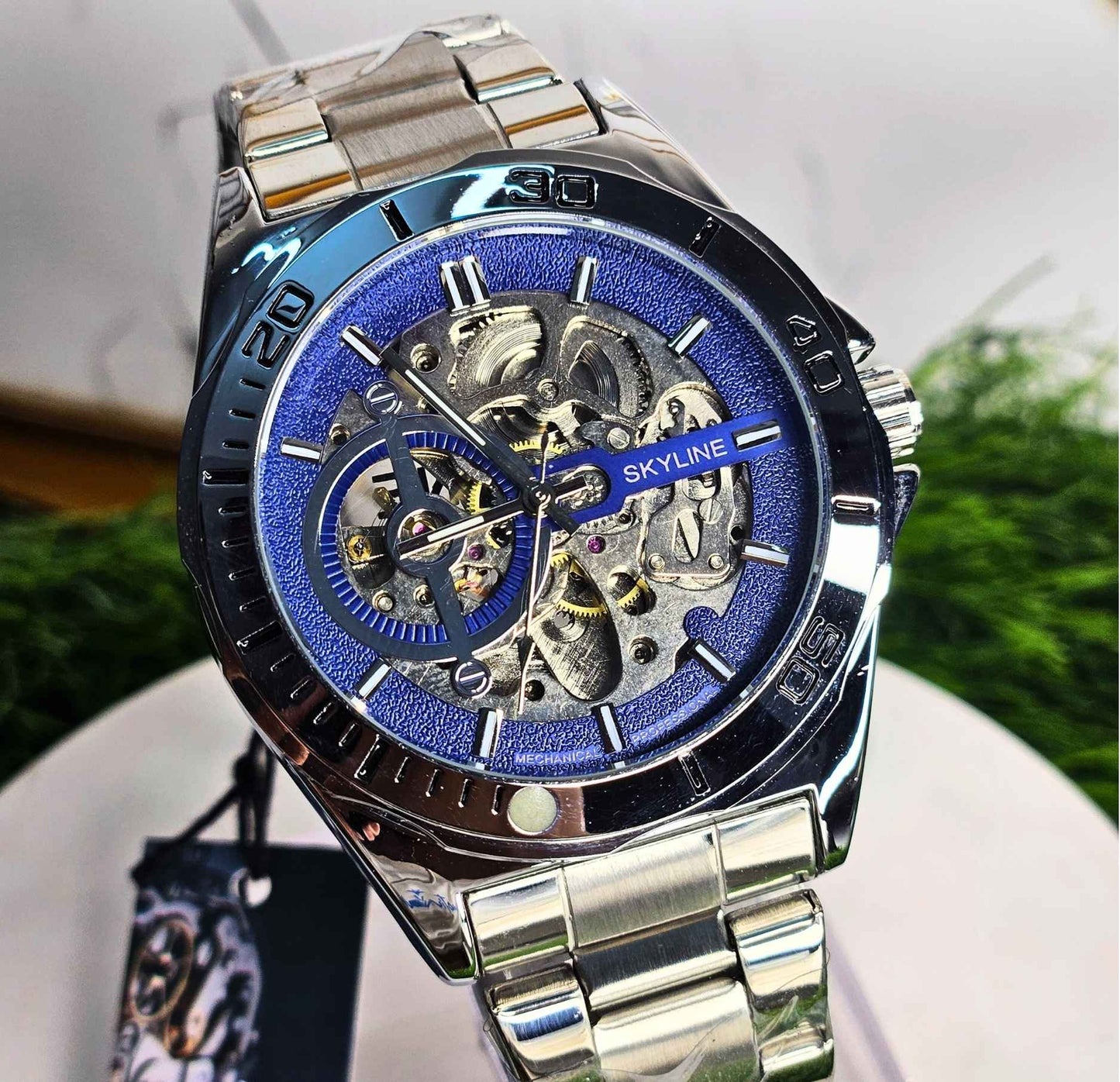 Skyline Automatic Branded Watch Stainless Steel Chain Luxury Edition