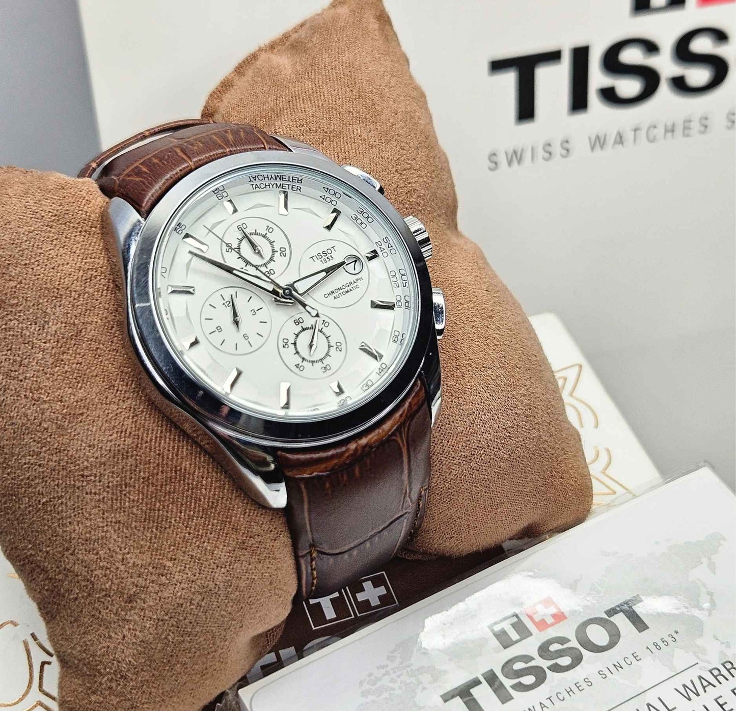 Tissot Chronograph Master Quality Luxury Watch White Dial-Edition