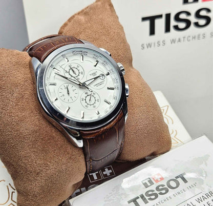 Tissot Chronograph Master Quality Luxury Watch White Dial-Edition