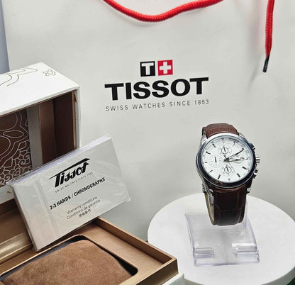 Tissot Chronograph Master Quality Luxury Watch White Dial-Edition