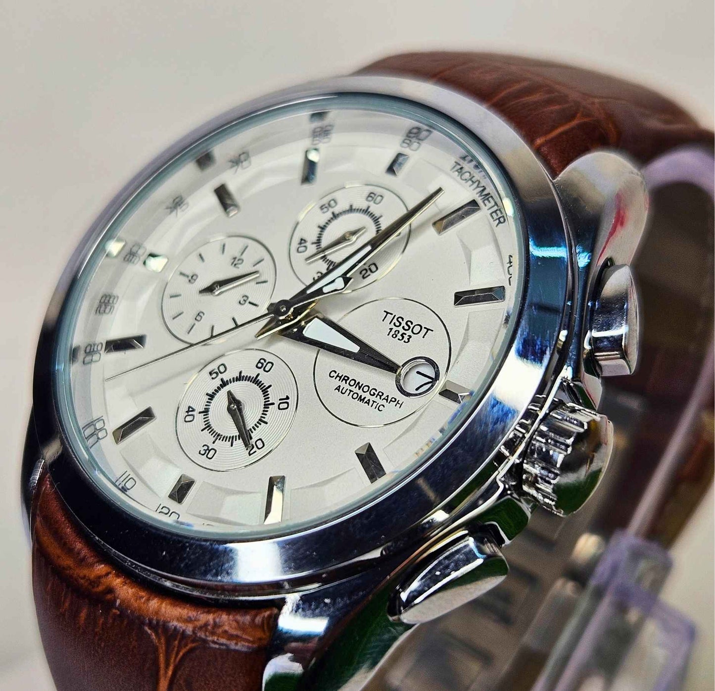 Tissot Chronograph Master Quality Luxury Watch White Dial-Edition