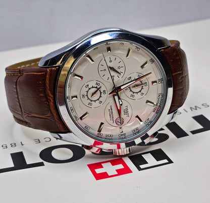 Tissot Chronograph Master Quality Luxury Watch White Dial-Edition