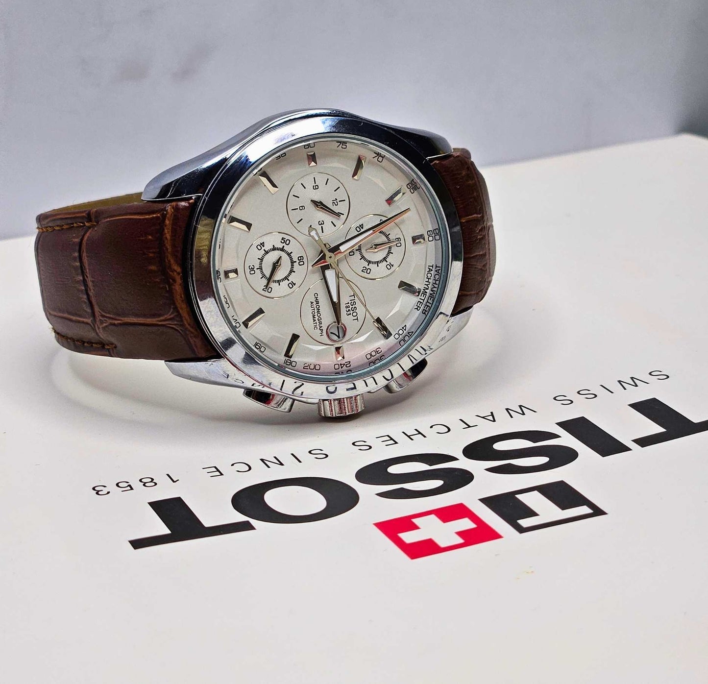 Tissot Chronograph Master Quality Luxury Watch White Dial-Edition
