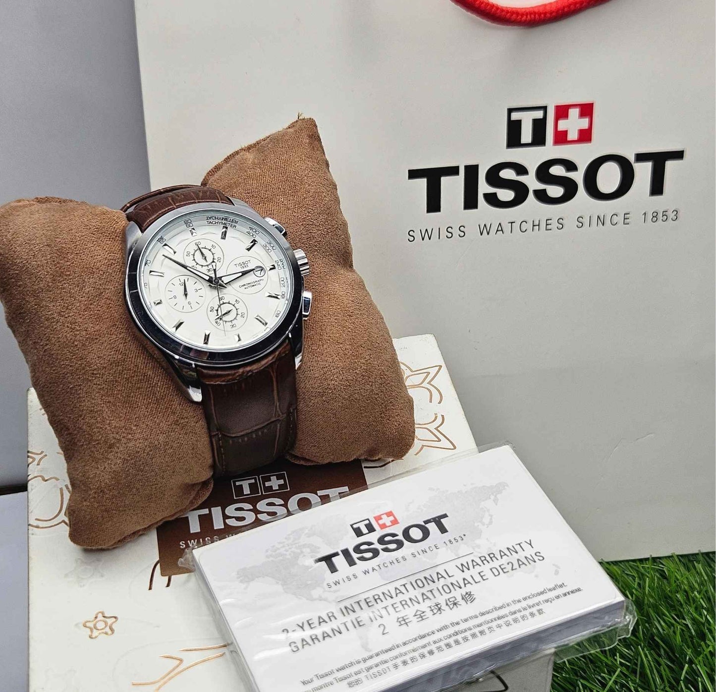 Tissot Chronograph Master Quality Luxury Watch White Dial-Edition