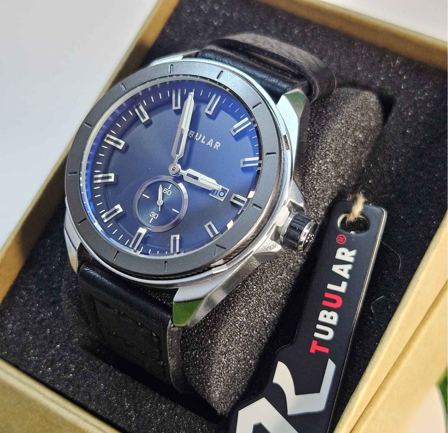 Tubular TB-849721 Branded Luxury Watch with Sub-Second Display Black-Edition