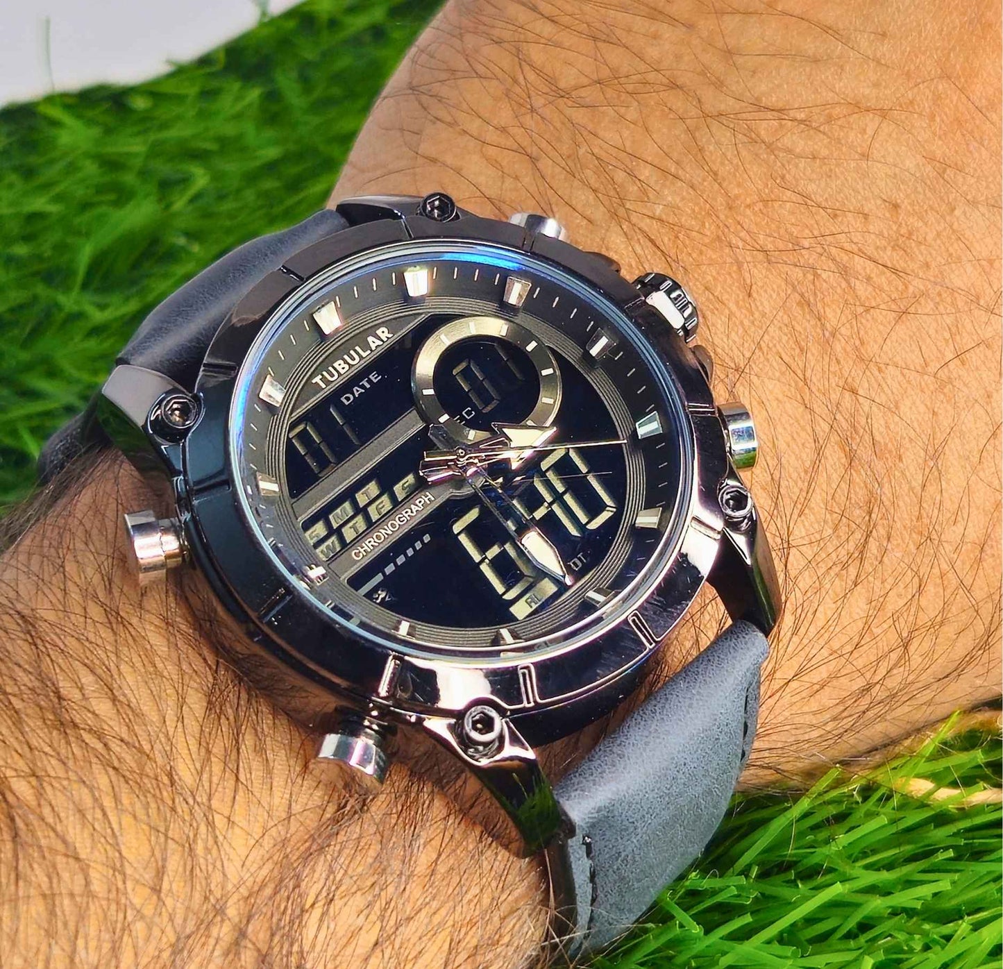 Tubular TB-8765876 Branded Men's Luxury Chronograph Watch Black - Edition