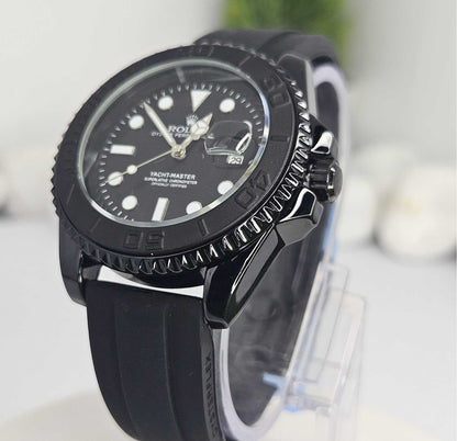 Rolex White Gold Yacht-Master - Black Dial (Masterpiece) - Oyster flex Strap