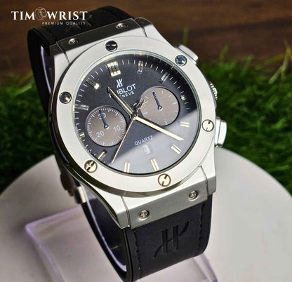 Hublot-Inspired Brown Dial | Silver Case with Brown Leather Strap