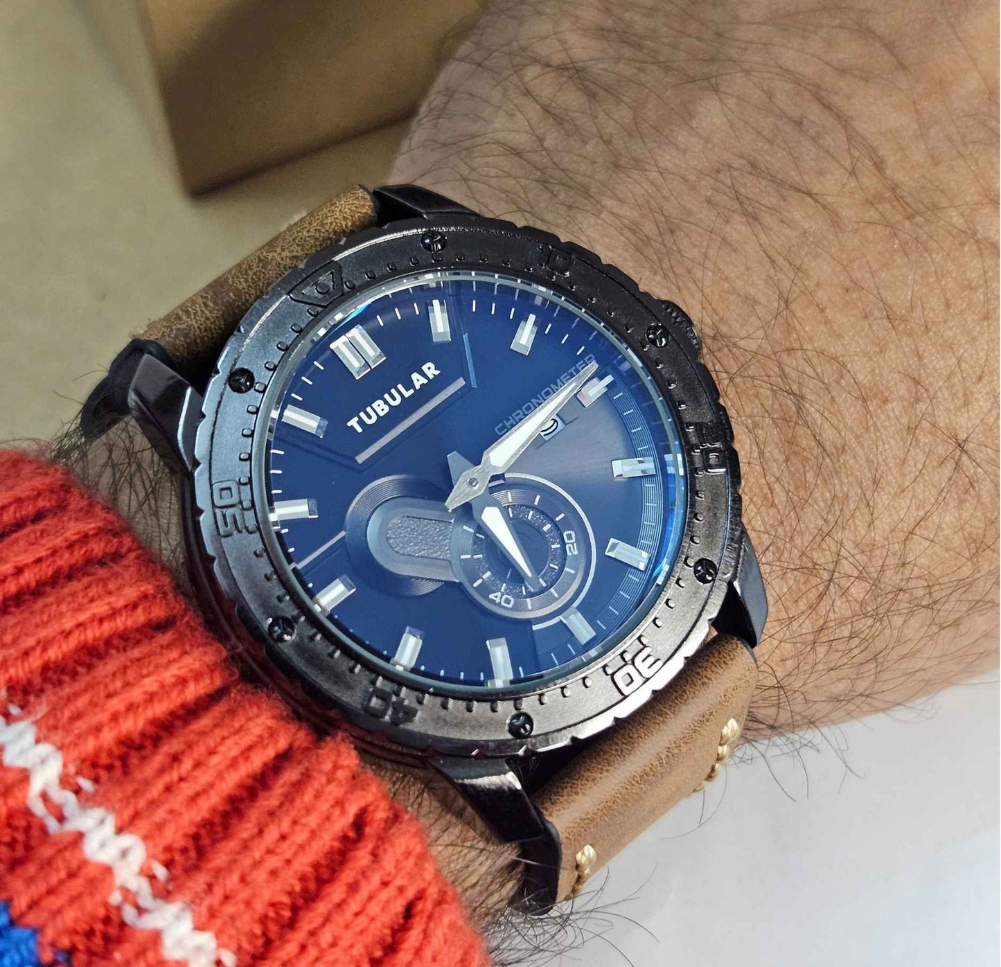 Tubular TB-589657 Branded Luxury Watch with an Elegant Dial and Sub-Second Display