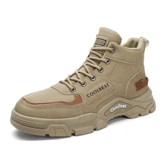 Men's Sneakers Durable Walking Boots Lace-up Boots - Comfortable And Breathable