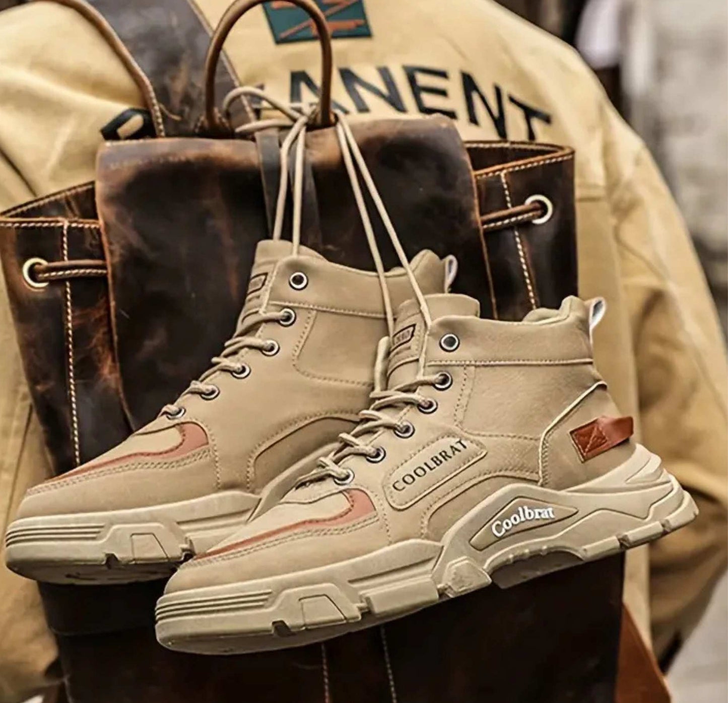 Men's Sneakers Durable Walking Boots Lace-up Boots - Comfortable And Breathable