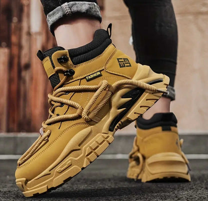 Men's Sneakers High-Top Work Boots, 2024 Fall Vintage Style